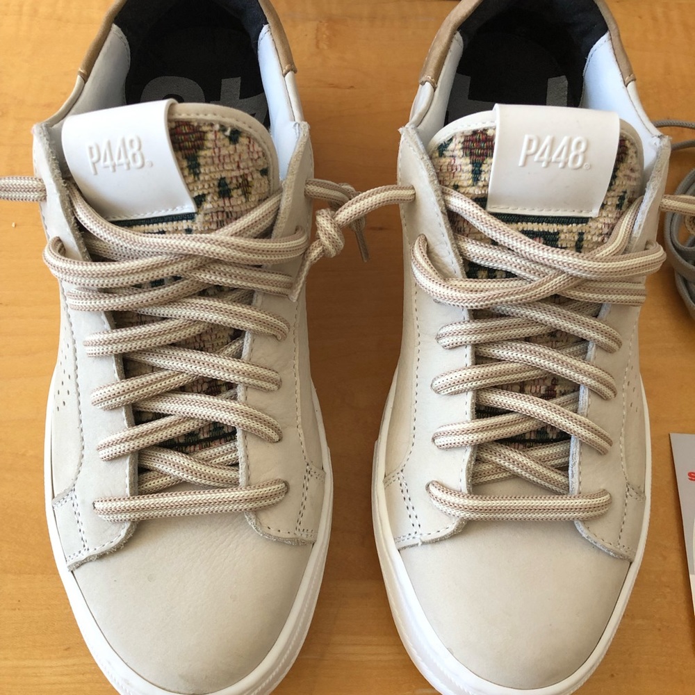 Like new cream and white P448 You Can Surf Later sneakers Size 38/US 7.5